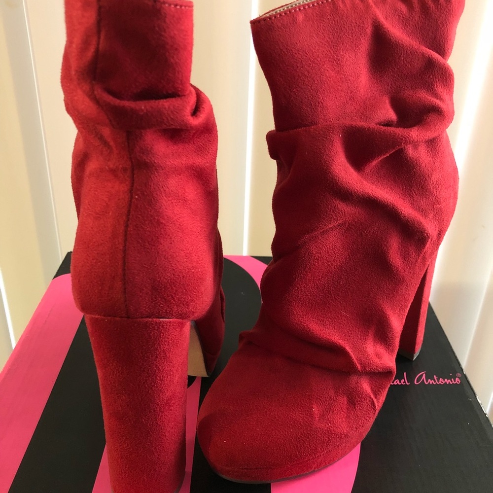 Michael Antonio Malone Red Suede Boots